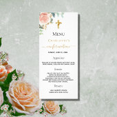 Confirmation Menu rose or rousse rose floral fille