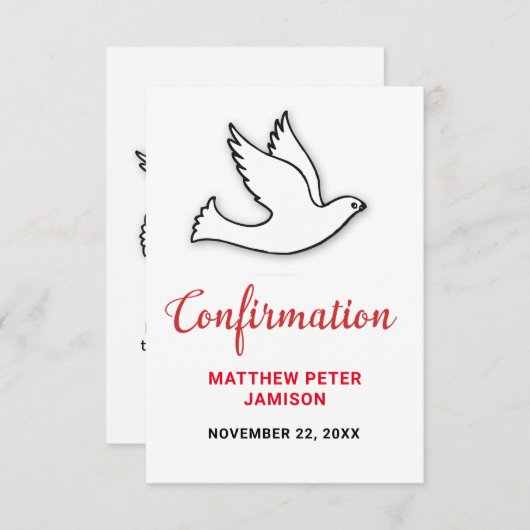 Confirmation Merci Dove avec Rouge (Devant / Derrière)