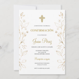 Confirmation minimaliste invitation espagnol
