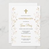 Confirmation minimaliste invitation espagnol (Devant / Derrière)