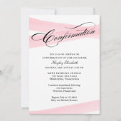 Confirmation, Pink Watercolor Ribbon Invitation (Devant)