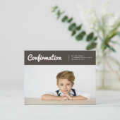 Confirmation Pour Lui Invitation Photo Moderne (Debout devant)