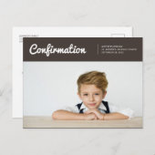 Confirmation Pour Lui Invitation Photo Moderne (Devant / Derrière)