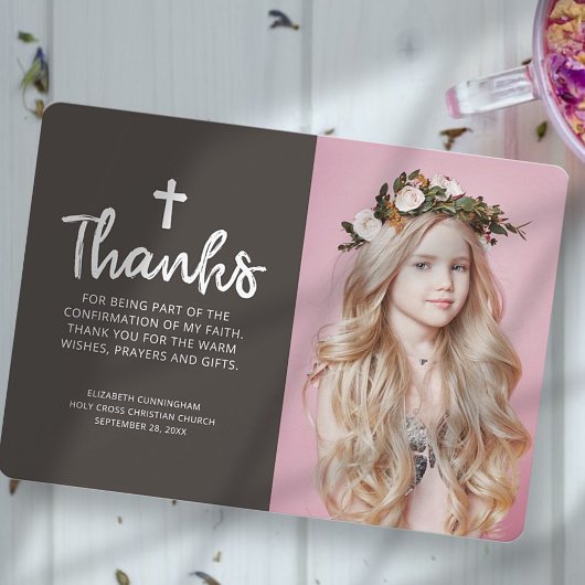 Confirmation!REMOVE! | Eenvoudige, aangepaste cros Bedankkaart