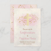 Confirmation!REMOVE! | FAUX-glitter en roze waterv Kaart (Voorkant / Achterkant)