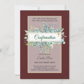 CONFIRMATION VERDOYÈRE Invitation Moderne Double f (Devant)