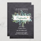 CONFIRMATION VERDOYÈRE Invitation Moderne Double f (Devant / Derrière)