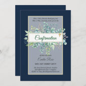 CONFIRMATION VERDOYÈRE Invitation Moderne Double f (Devant / Derrière)