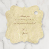 Confirmation Vintage Parchment Brown Cross & Crest Bedankjes Labels (Achterkant)