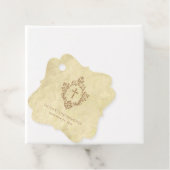 Confirmation Vintage Parchment Brown Cross & Crest Bedankjes Labels (In situ)