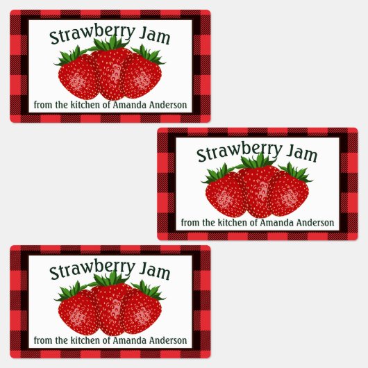 Confiture de fraises Conserve Étiquette alimentair (Groupe)