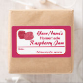 Confiture de framboise Étiquette de réserve person (En situation)