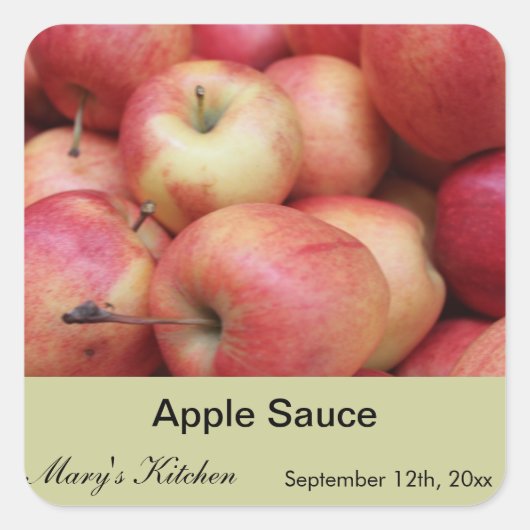 Confitures de sauce aux pommes maison étiquette (Devant)