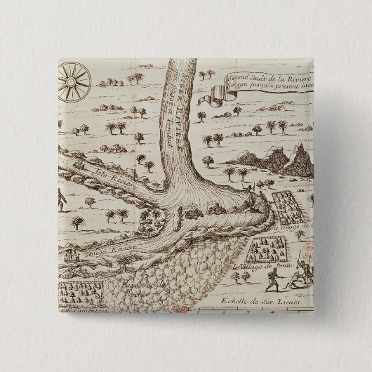 Confluence of the Niger Vierkante Button 5,1 Cm (Voorkant)