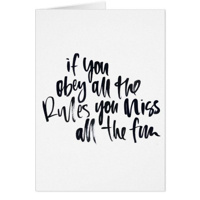 Conformez-vous à toutes les règles que vous (Devant)