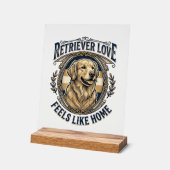 Confort à la maison Golden Retriever Gravure Vinta (Angle)