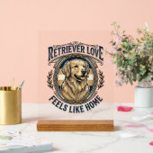 Confort à la maison Golden Retriever Gravure Vinta (Mariage)