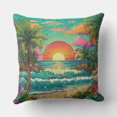 Confort à l'encre tropicale : Coussin inspiré du j (Verso)