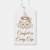 Confort dans chaque tasse Étiquette de café floral (Devant)