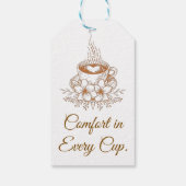 Confort dans chaque tasse Étiquette de café floral (Dos)