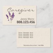 Confort de lavande : Cartes de visite aidants (Devant / Derrière)
