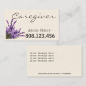 Confort de lavande : Cartes de visite aidants (Devant / Derrière)