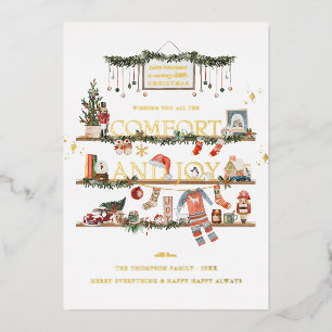 Confort et joie Carte de vacances de Noël