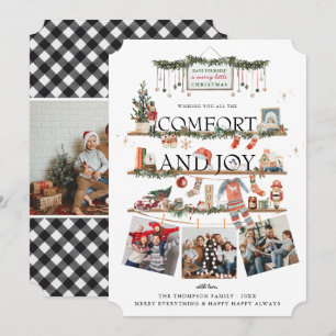 Confort et joie Carte de vacances de Noël