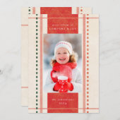 Confort et joie Carte photo en tissu de Noël (Devant / Derrière)