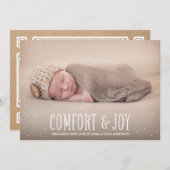 Confort et joie | Faire-part de naissance de vacan (Devant / Derrière)