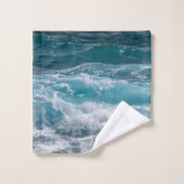 Confort Vague Océan Bleu Profond (Gant de toilette)