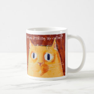 Confrontale oranje kat met ronde ogen koffiemok