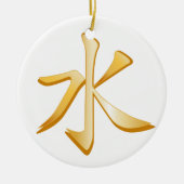 Confuciaans, gouden symbool keramisch ornament (Voorkant)