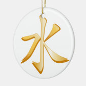 Confuciaans, gouden symbool keramisch ornament (Links)