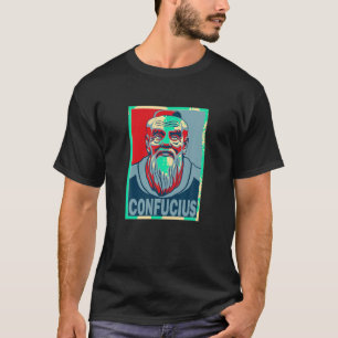 Confucius Chinees Leraar Poster Stijl Pop Kunst T T-shirt