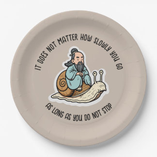 Confucius en de slak papieren bordje