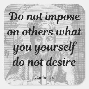 Confucius Quote Vierkante Sticker