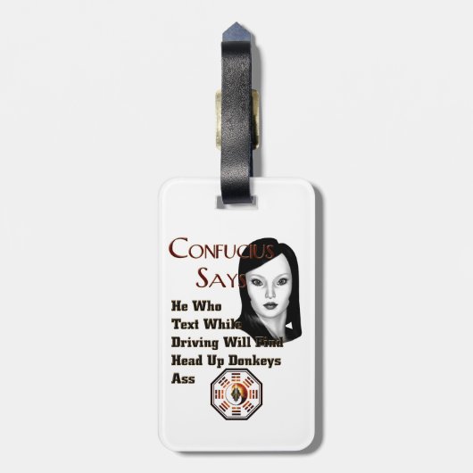 Confucius Says Bagagelabel (Achterkant verticaal)