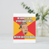 Confucius Zeg krabben Briefkaart (Staand voorkant)