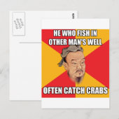 Confucius Zeg krabben Briefkaart (Voorkant / Achterkant)
