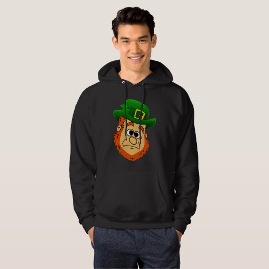 Confused Leprechaun  St Patrick's Day Shamrock Hoodie (Voorkant volledig)