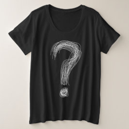 Confused Scribble Question Mark Chaos Overthinking Grote Maat T-shirt