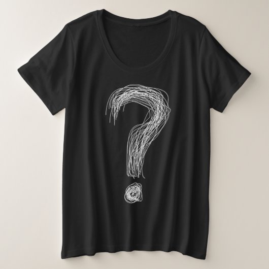 Confused Scribble Question Mark Chaos Overthinking Grote Maat T-shirt (Design voorkant)