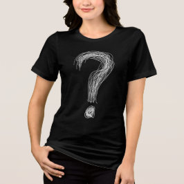 Confused Scribble Question Mark Chaos Overthinking Tri-Blend Shirt