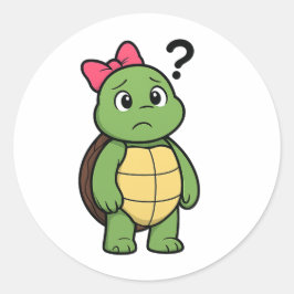Confused turtle ronde sticker