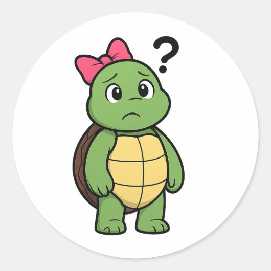 Confused turtle ronde sticker (Voorkant)
