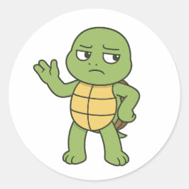 Confused turtle ronde sticker