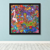 Confusion By Squid Fear City (2.5) Canvas Afdruk (Insitu (Houten vloer))