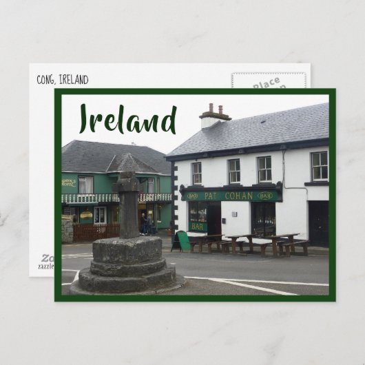 Cong (stil Man) Village Square met tekst Briefkaart (Voorkant / Achterkant)