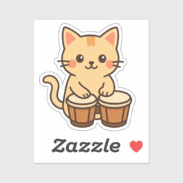 Conga Cat Percussion Beat Sticker